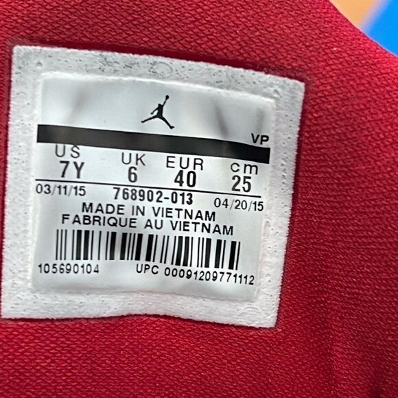 Air Jordan Youth New School GS Shoes 768902-013 Black/Red Boys Youth Size 7Y. - Picture 6 of 6